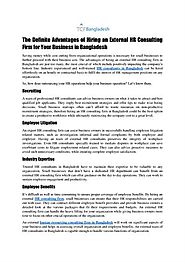 The Definite Advantages of Hiring an External HR Consulting Firm for Your Business in Bangladesh