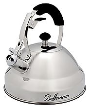Extra Sturdy Surgical Stainless Steel 2.75 Quart Bellemain Whistling Kettle with Aluminum Layered Bottom