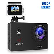 Victure Action Camera 1080P 12MP Waterproof Sports Camera 30M Underwater Diving Camera Action Cam with 170 Wide Angle...