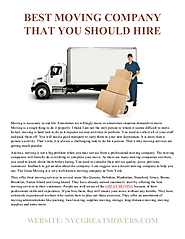 Best Moving Company That You Should Hire