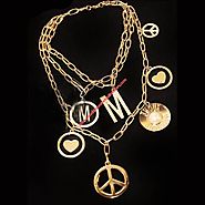 Moschino Multi-Symbols Women Chain Necklace Gold
