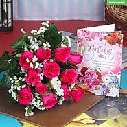 Pink Roses and Birthday Greetings For You