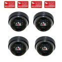 VideoSecu 4 Dummy Imitation Security Cameras with Flashing Light LED Cost-effective Surveillance CCTV Simulated Dome ...