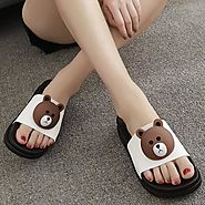 High-Heeled Sandals Anti Landslide With Large Base Drag Muffin Slippers