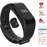 Fitness Tracker Watch Activity Tracker with Heart Rate Monitor, Pedometer, Calorie, Health Tracker with Blood Pressur...