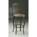 Athena Swivel Barstool with Florentine Coffee Fabric in Autumn Rust Height: 26"