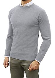 Slim Fit Soft Fitted Men's Crew Neck Pullover Sweater – Comfortably Collared
