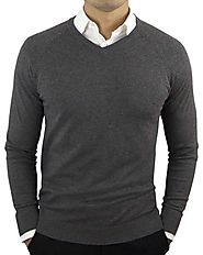 Slim Fit Soft Men’s V-Neck Pullover Sweater | Comfortably Collared