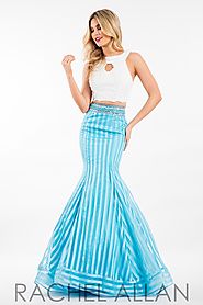 Abstract Design White & Blue Prom Dress – Fashion Trends