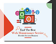 Find The Best Web Maintenance Service Provider for your Business