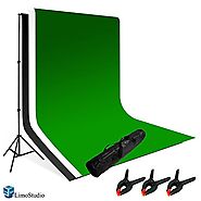 LimoStudio Photography Photo Video Studio Backdrop Background Kit, White Black Green Chromakey Backdrops, Backdrop Su...