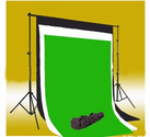 CowboyStudio Photography 10 X 12ft Black, White & Chromakey Green Muslin Backdrops with Background Support System and...