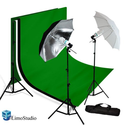 Limostudio Photo Video Studio Umbrella Light Lighting Kit 700W, 10 x 12 ft. Studio Green chromakey / Black / White Ph...