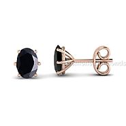 Rose Gold Oval Stud Earrings In 14k Rose Gold Gift For Her