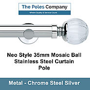 Shop Now! Neo Style 35mm Clear Pumpkin Chrome Eyelet Curtain Pole