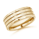 Comfort Fit Wedding Band With Multiple Ridges