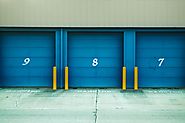 Blue commercial garge doors