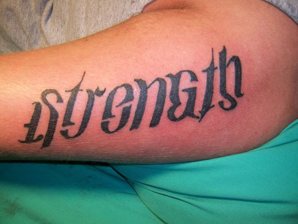 This is my first tattoo! It is an ambigram tattoo that says 