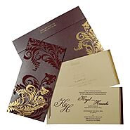 SHIMMERY FLORAL THEMED - SCREEN PRINTED WEDDING CARD : CW-8259F - IndianWeddingCards