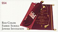 Fabric Scroll Jewish Invitation cards