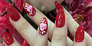 Red Flower Nails