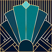 Art Deco in Teal - From Spoonflower