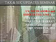 Tax and SEC Updates Seminar For UNA Clients