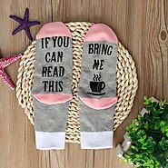 IF YOU CAN READ THIS BRING ME COFFEE FUNNY QUOTE ANTI-SLIP LETTER SOCKS