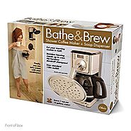 SHOWER COFFEE MAKER + SOAP DISPENSER "BATHE & BREW" - STANDARD SIZE PRANK GIFT BOX