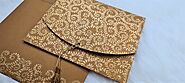 COPPER SHIMMERY SCREEN PRINTED WEDDING INVITATION : CIN-8217I - IndianWeddingCards