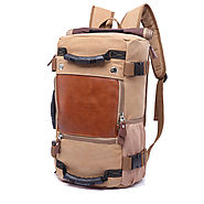 4 in 1 Canvas Laptop Backpack, Large Capacity Rucksack for Travel