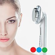 Rika LED facial massager. 3 color Photo LED light therapy Facial Massager, Light Therapy Device for Acne, Vibration S...