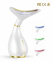 Ms.W Anti Aging Face Massager for Reducing Wrinkles & Firming Skin, 3 Color LED Light Therapy Facial Massager, Double...