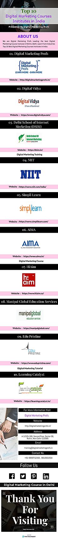 Digital Marketing Courses Institutes in India - Infographic