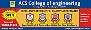 Engineering College Admissions 2019 -2020, ACSCE Bangalore - Apply Online