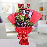 Flower Bouquet with Chocolate Delivery Online - OyeGifts