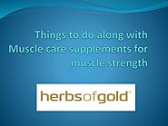 Things to do along with muscle care supplements