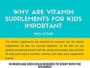 Why are vitamin supplements for kids important