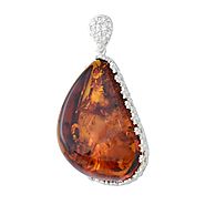 Sterling Silver and Baltic Hand Made Honey Amber Pendant