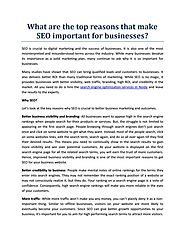 What are the top reasons that make SEO important for businesses?