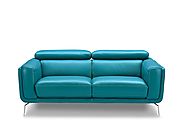 Sprint Blue Leather Loveseat