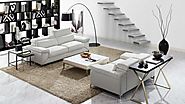 White Sydney Modern Leather Sofa Set