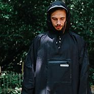 Hardy Black Rain Poncho for Men and Women - free shipping - thepeoplesponcho