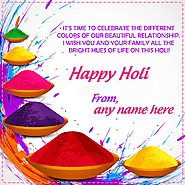 Holi Greeting Cards With Name