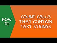 How to Count Cells in Excel that Contain Text Strings