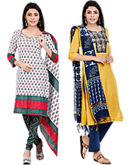 Unstitched Cotton Salwar Suits | Hand Block Print Unstitched Salwar Suits