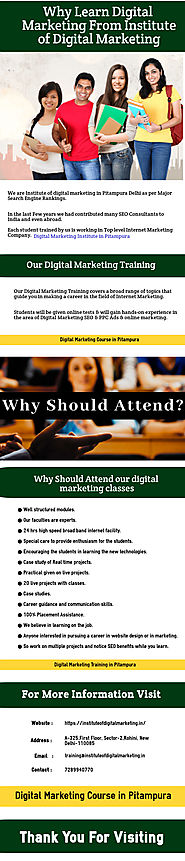 Digital Marketing Course in Pitampura by Institute of Digital Marketing - Infographic
