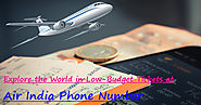 Explore the World in Low-Budget Tickets at Air India Phone Number