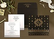 Brown Matte Screen Printed Wedding Invitation