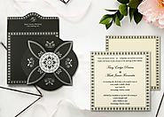 BLACK BUTTERFLY THEMED - SCREEN PRINTED WEDDING INVITATION